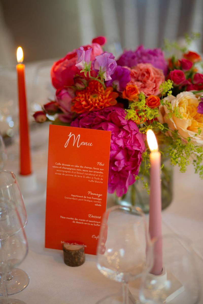 Impression de menus personnalisés pour mariage à Senlis, dans l’Oise