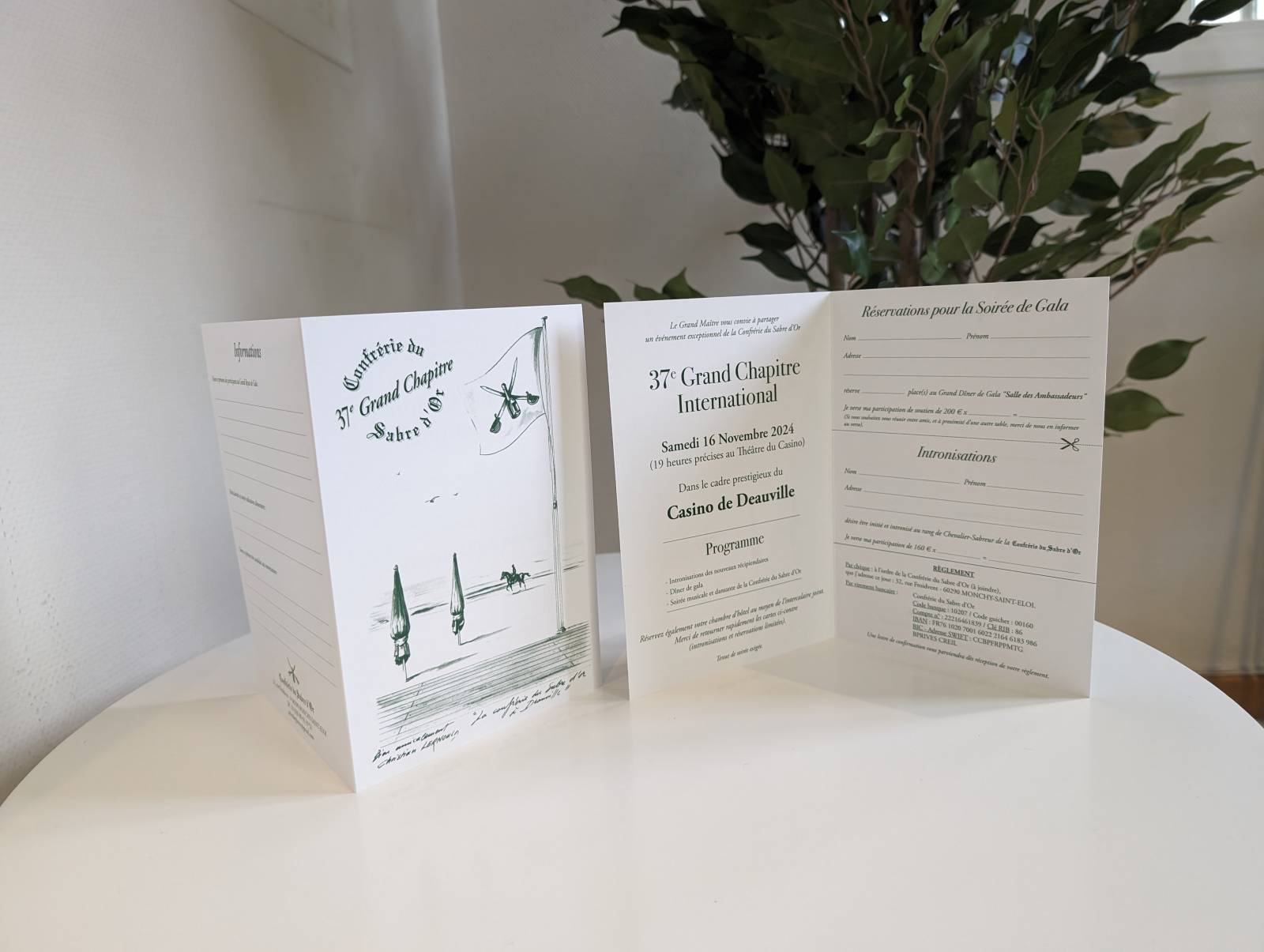 Création Graphique : Carton d'Invitation de la Confrérie du Sabre d'Or