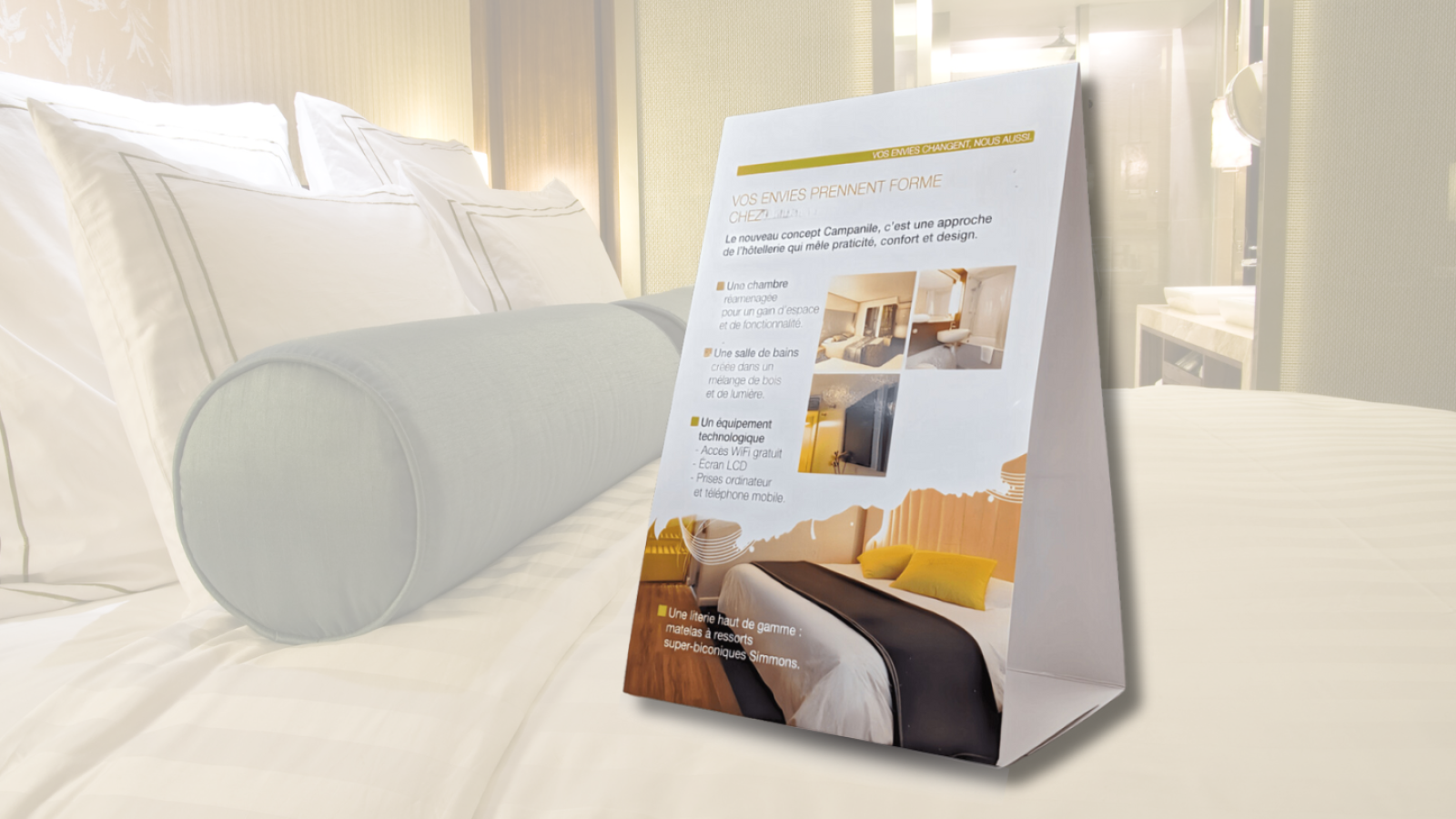 Impression de chevalet de table personnalisé pour une chaine hôtelière dans l’Oise