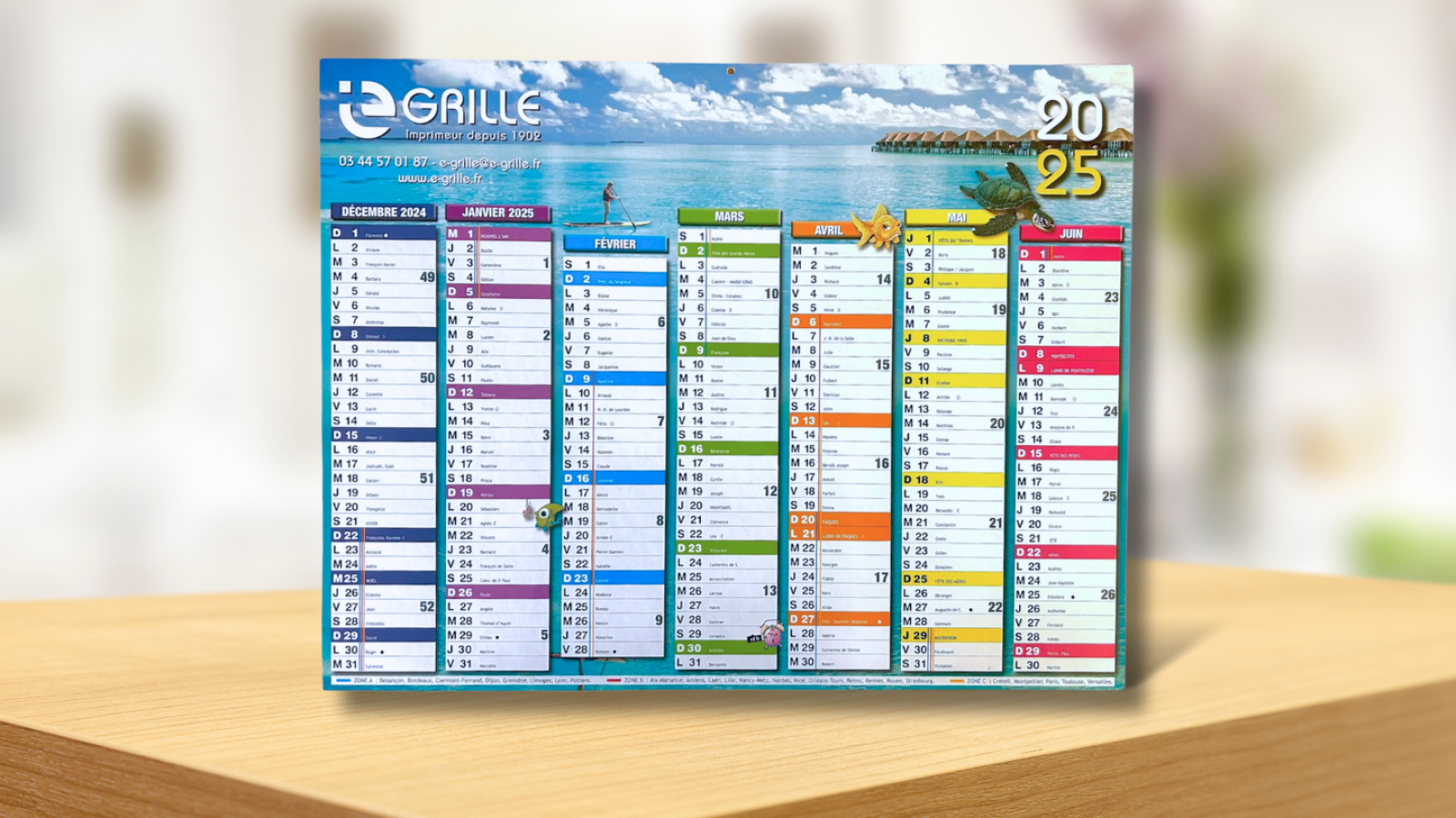 Création et impression d'un calendrier personnalisé à Courbevoie, aux portes de Paris