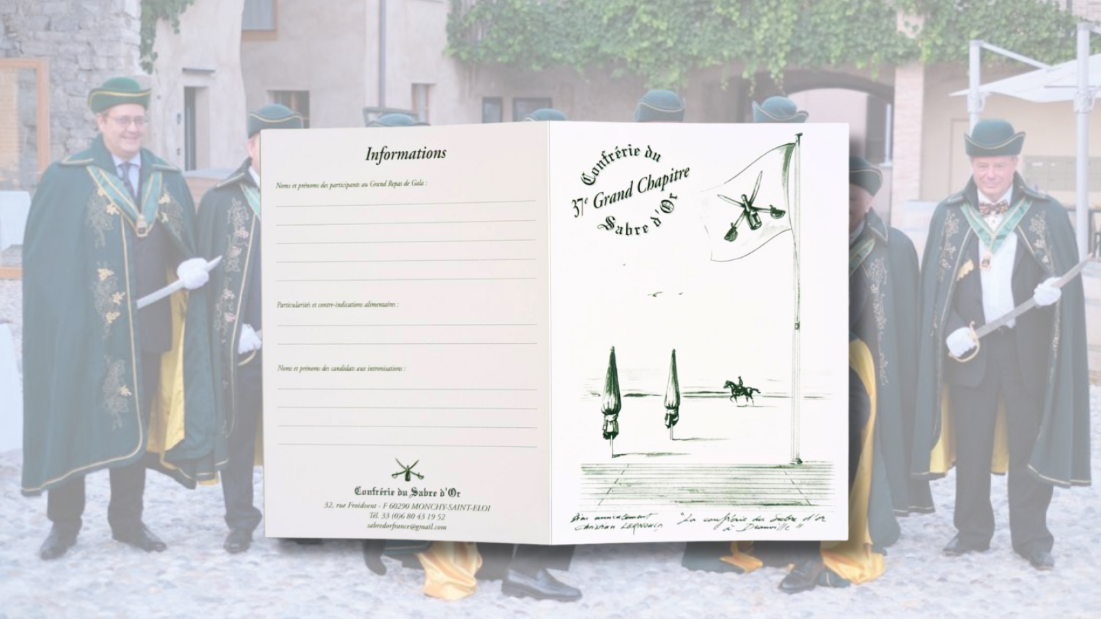Création Graphique : Carton d'Invitation de la Confrérie du Sabre d'Or