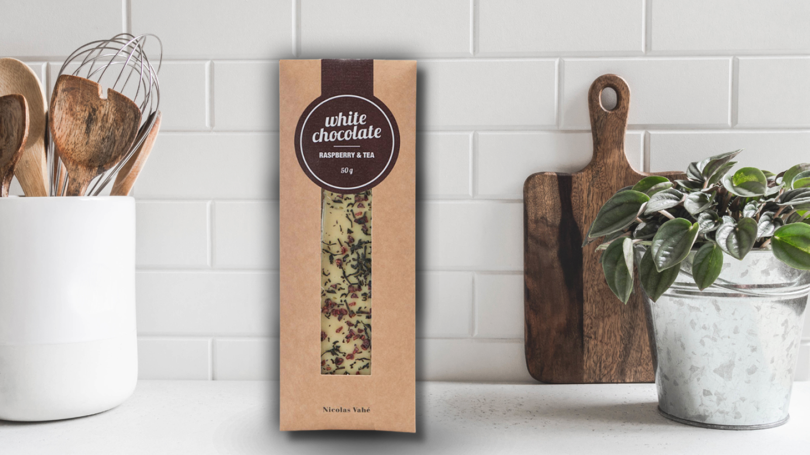 Etiquette adhésive pour du chocolat, à Roissy, proche de Paris