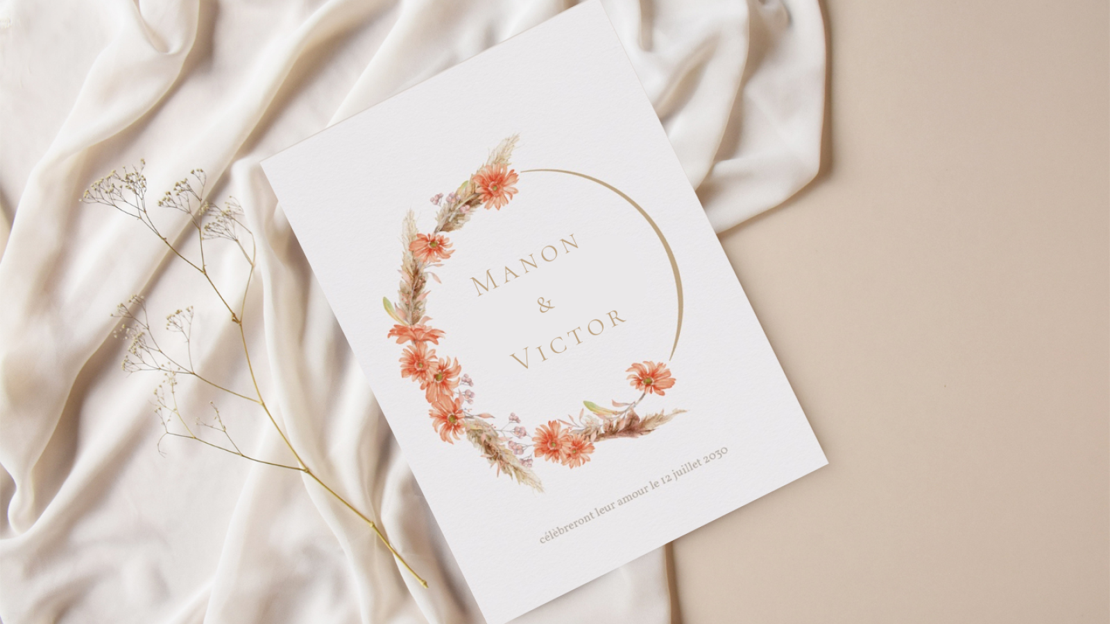 Création et impression de faire part pour mariage dans la ville de Asnières-sur-Oise