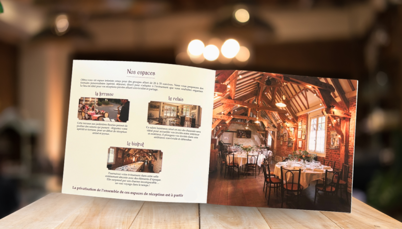 Impression d'un livret de restaurant dans l'Oise, à Gouvieux
