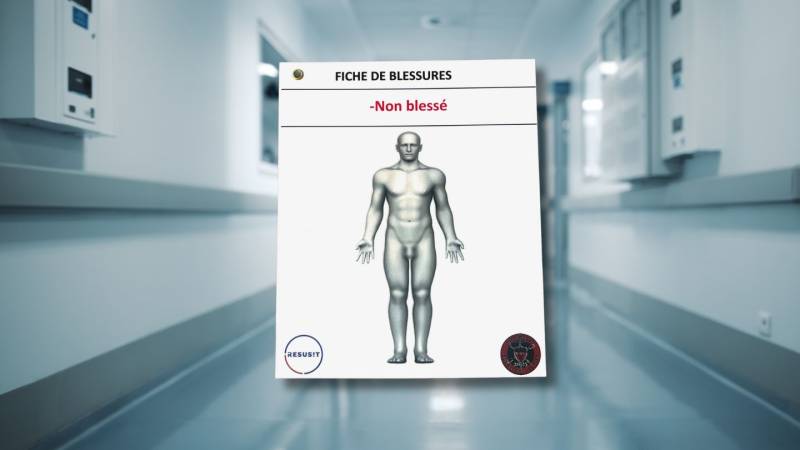 Etiquette grand format : Fiche de blessures